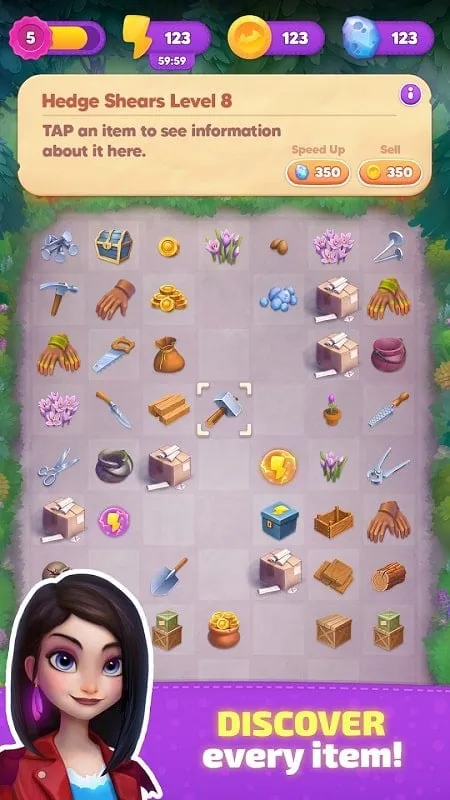 Dinero y energía infinitos en el MOD APK de Mergenton Stories.