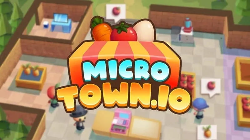 Print da tela do jogo MicroTown.io mostrando a interface da cidade.