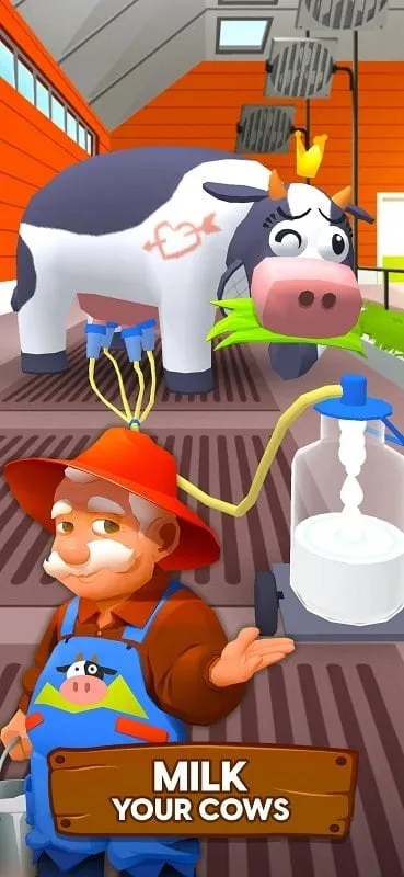 Iniciando el juego Milk Farm Tycoon en Android.