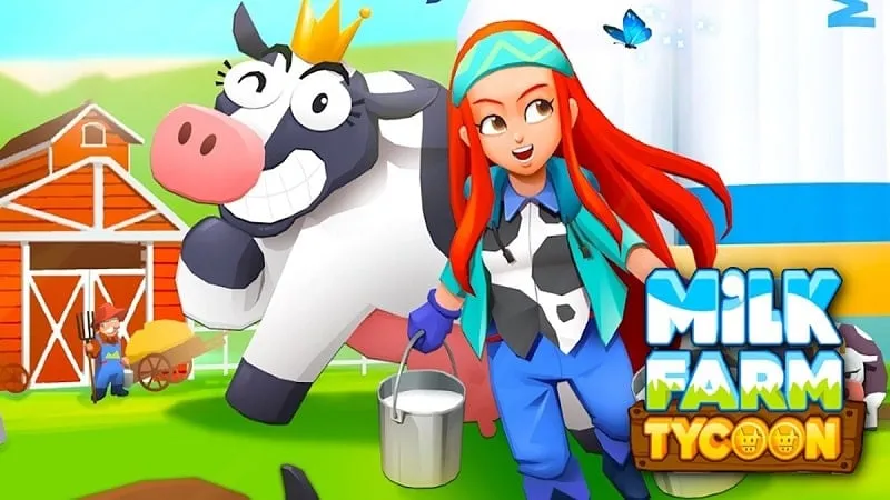 Jugando Milk Farm Tycoon en un dispositivo Android.