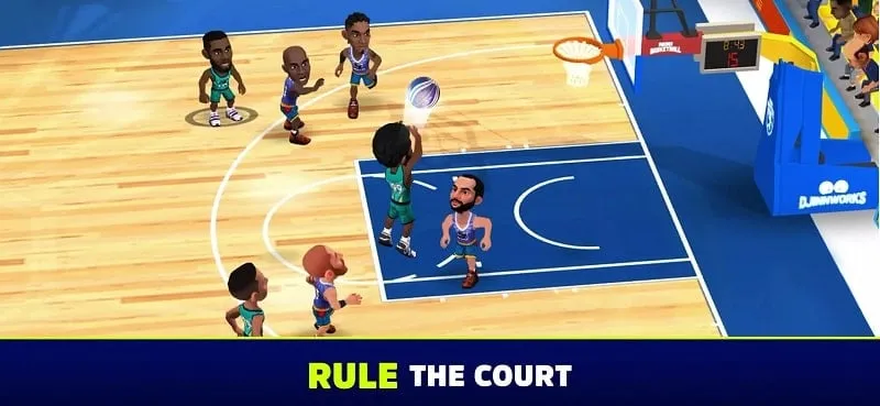 Customizing your team in Mini Basketball.