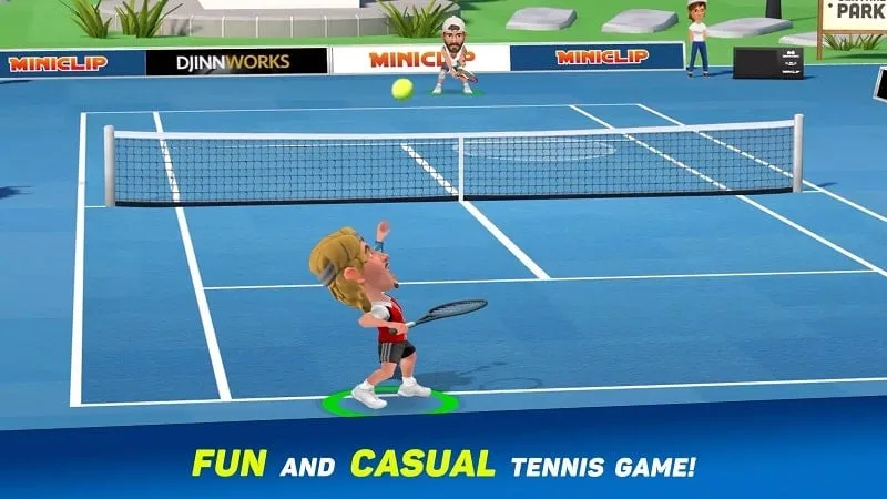 Gameplay Mini Tennis di ponsel Android.