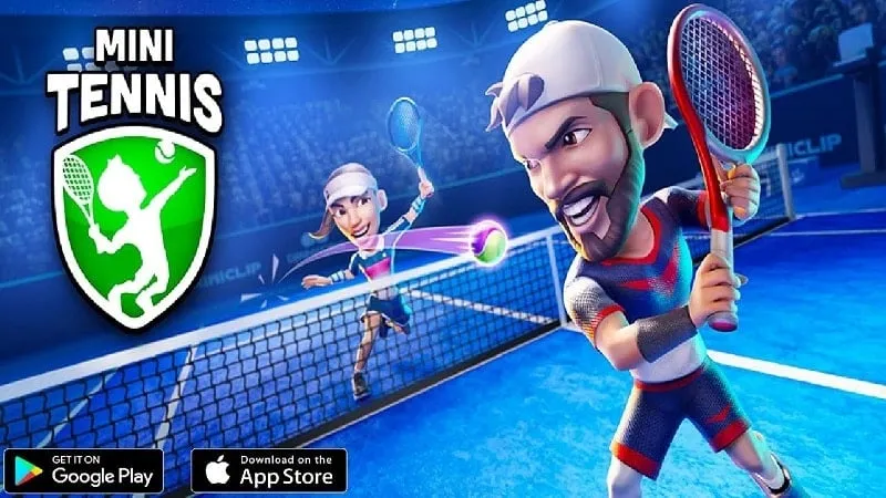 Tampilan utama Mini Tennis di perangkat Android.