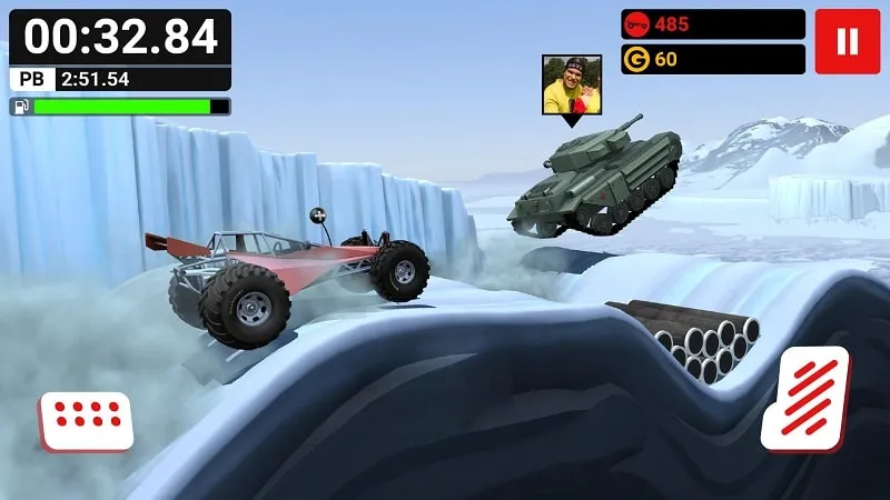 Screenshot illustrating the different trucks available in MMX Hill Dash.