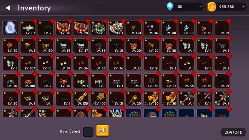 Bertempur melawan monster di Mobile Heroes.