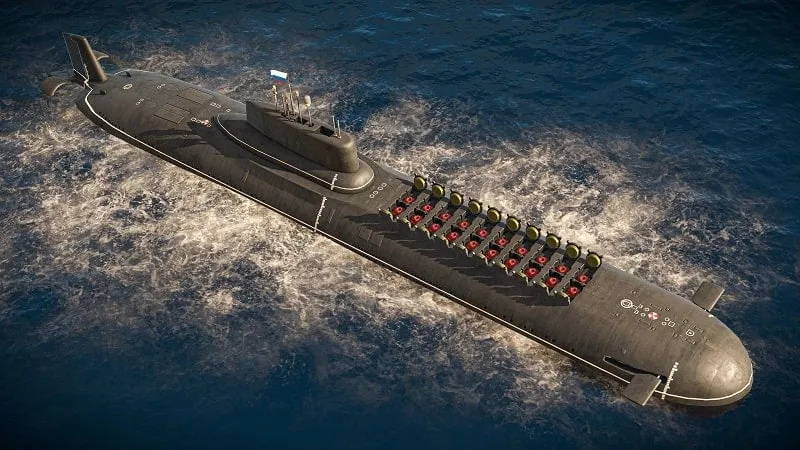 Gameplay Modern Warships dengan mod amunisi tak terbatas.