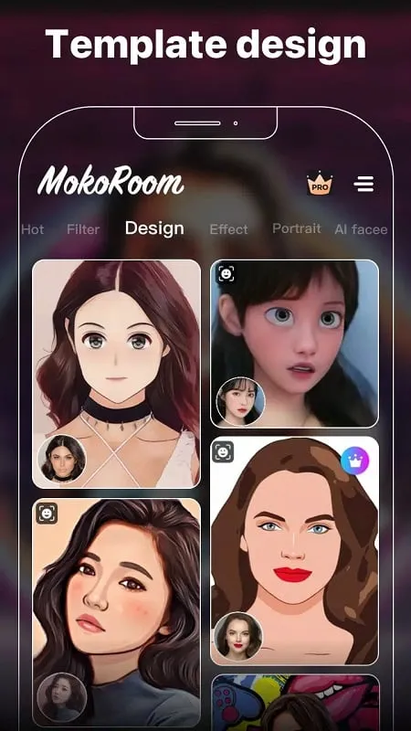 Mokoroom with applied cartoon filter