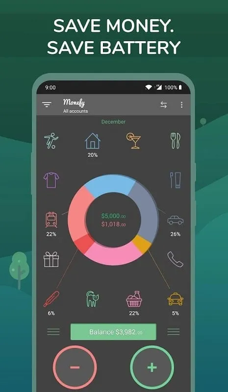 Using Monefy mod features for budget tracking