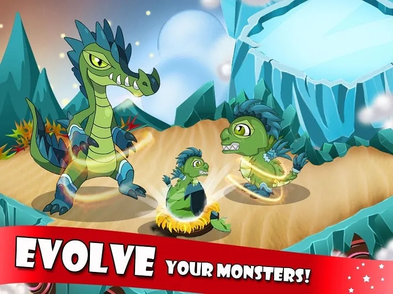 Monsters battling in Monster City.