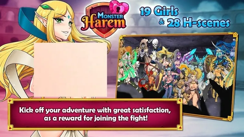 Mostrando os diversos personagens em Monster Harem.