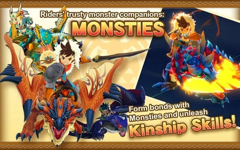 Image depicting a player engaged in a battle against a powerful monster in Monster Hunter Stories.