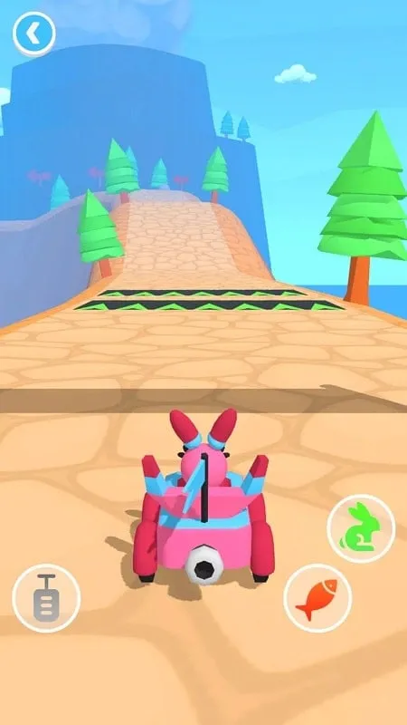 Captura de pantalla del juego Monster Kart mostrando la jugabilidad.