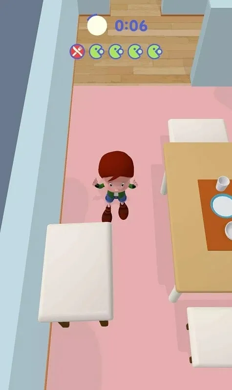 A player hiding from the seeker in More Snacks!