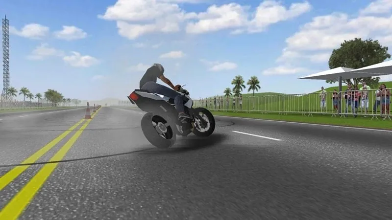 Character customization screen in Moto Wheelie 3D.