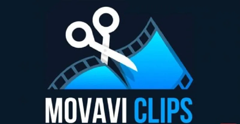 Biểu tượng ứng dụng Movavi Clips trên màn hình điện thoại