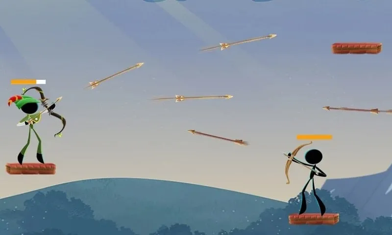 Main game screen showcasing the archery gameplay in Mr. Archers.