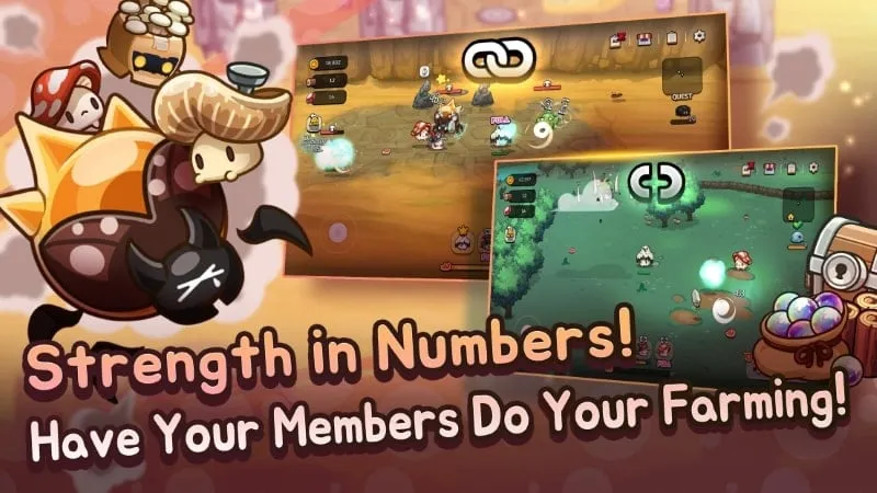 Various environments in Mushroom Go that players can explore.