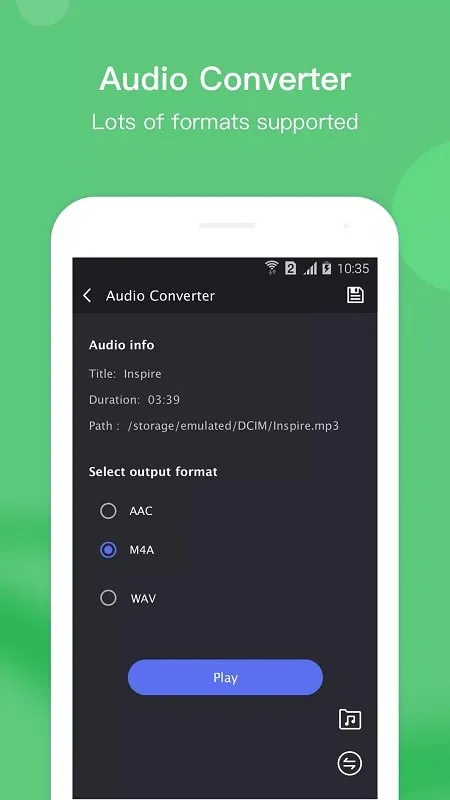 Showcase of format conversion options