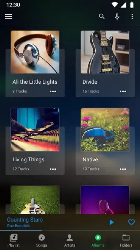 Audify Player mod interface showing premium features