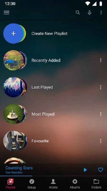 Opções de compartilhamento do Audify Player mod APK