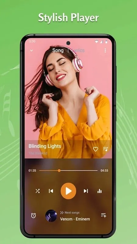 Ảnh chụp màn hình Music Player MP3 Player mod apk hiển thị cách sắp xếp thư viện nhạc