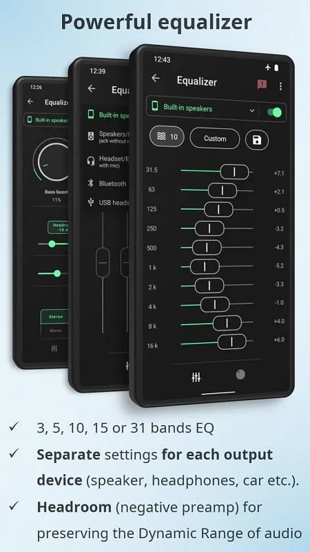 Musicolet Music Player interface with organized music library