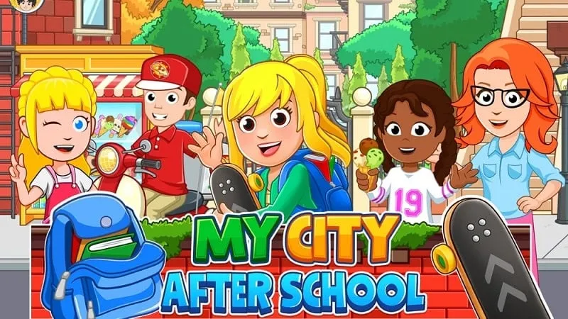 Screenshot da jogabilidade do mod My City After School