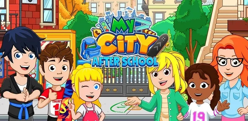 Tampilan antarmuka My City After School Mod dengan fitur premium