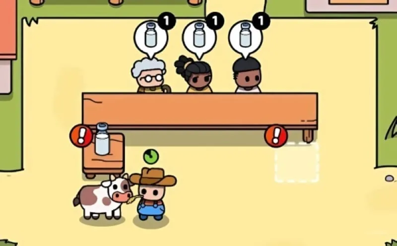 Main screen of My Pocket Farm displaying various farm elements.