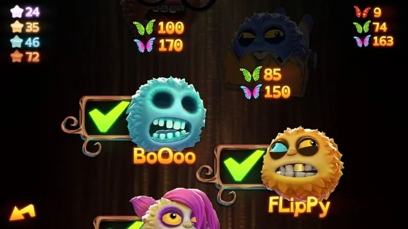 Screenshot showcasing the in-game shop with various monsters available for purchase.