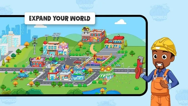 Khám phá các địa điểm khác nhau trong My Town World.