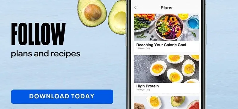 MyFitnessPal mod apk interface showcasing personalized meal plans