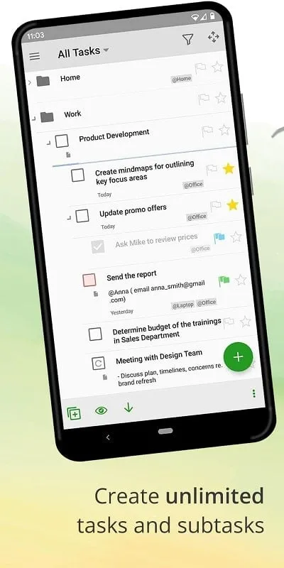 Giao diện MyLifeOrganized To Do List mod apk demo cách tổ chức công việc