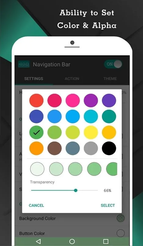 Opsi kustomisasi Navigation Bar for Android MOD