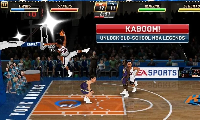 Hình ảnh gameplay NBA Jam trên điện thoại.