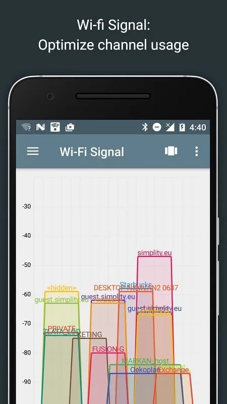 Interfaz de Network Analyzer Pro mod mostrando funciones premium