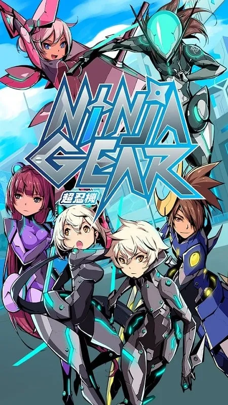 Captura de pantalla que muestra el menú de mejora de personajes en Ninja Gear con recursos ilimitados.