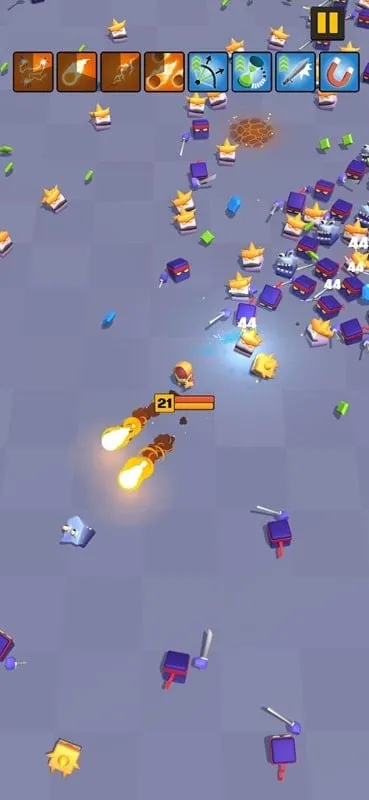 Nob Hero character surrounded by enemies, demonstrating the challenging gameplay.