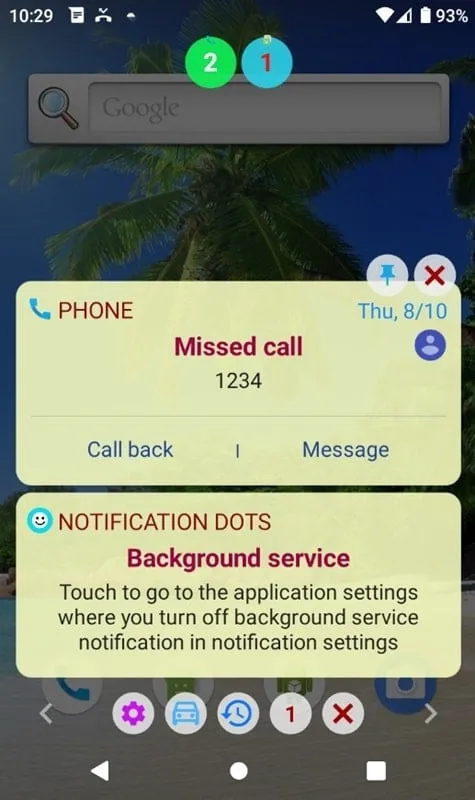 Tela inicial do aplicativo Notification Dots MOD