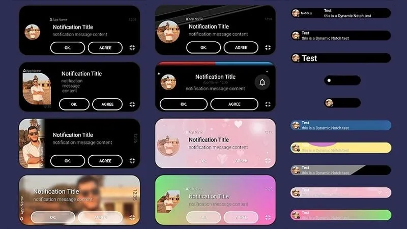 Customization options available in NotiGuy MOD APK