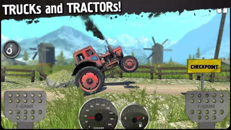 Tampilan gameplay Off-Road Travel MOD APK dengan grafis yang memukau.