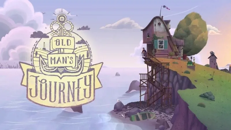 Gameplay de Old Man's Journey em um celular.