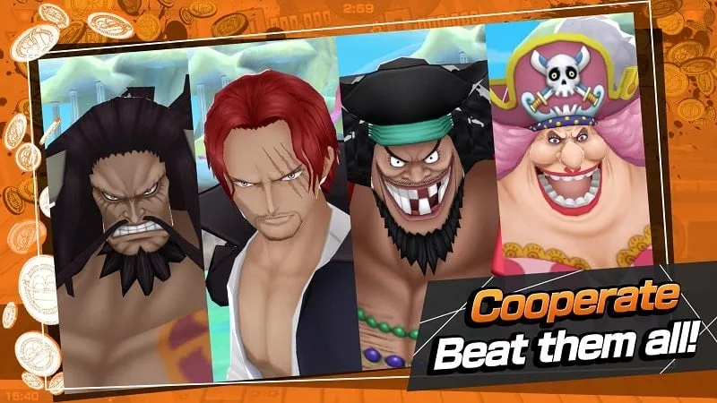 ONE PIECE Bounty Rush mod android: Batalha com inimigos burros