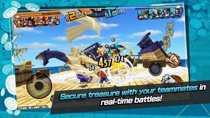 ONE PIECE Bounty Rush mod grátis: Personagem Luffy em ação