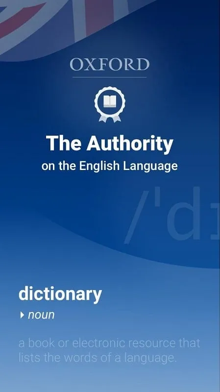 Giao diện Oxford Dictionary of English mod hiển thị các tính năng premium