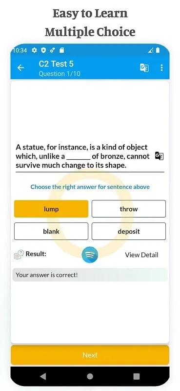 Oxford Vocabulary MOD APK menampilkan fitur premium yang tidak terkunci dan akses bebas iklan