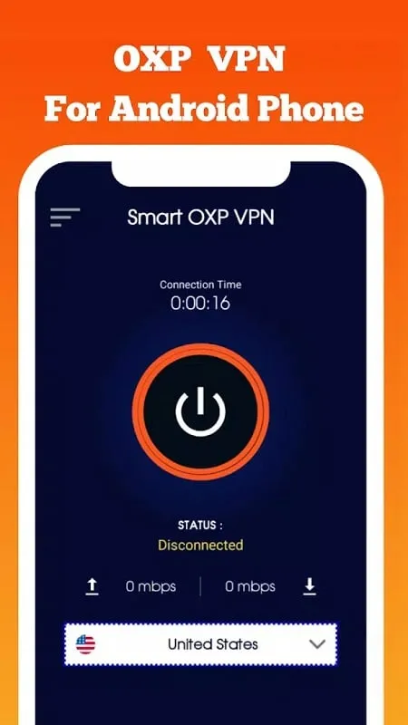 Tampilan antarmuka OXP VPN MOD dengan fitur premium