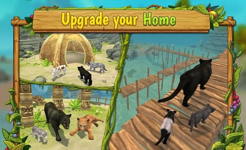 Exploring the diverse landscapes in Panther Family Sim Online.