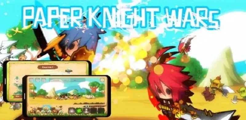 Tangkapan layar gameplay Paper Knight Wars.