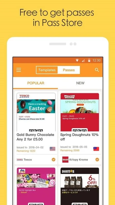 Pass2U Wallet card template selection